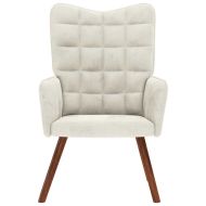 Релакс стол, кремав, кадифе