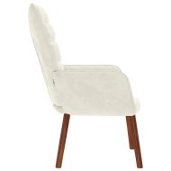 Релакс стол, кремав, кадифе