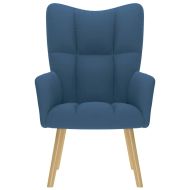 Релаксиращ стол, син, плат