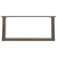 Крака за масичка за кафе, U-образни, 2 бр., естествена стомана, 60 x (30-31) см, стомана
