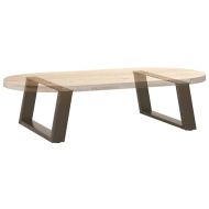 Крака за масичка за кафе, U-образни, 2 бр., естествена стомана, 60 x (30-31) см, стомана