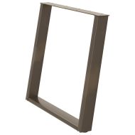 Крака за трапезна маса, U-образни, 2 бр., естествена стомана, 90 x (72-73) см, стомана