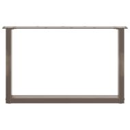 Крака за масичка за кафе, U-образни, 2 бр., естествена стомана, 60 x (42-43) см, стомана