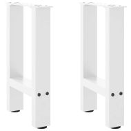 Крака за масичка за кафе, бели, 2 бр., 28 x (42-43) см, стомана