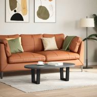 Крака за масичка за кафе, V-образни, 2 бр., черни, 30 x (30-31,3) см, стомана