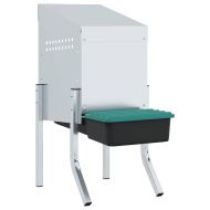 Кутия за гнездене за пилета с 1 отделение и крака, поцинкована стомана