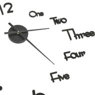 3D стенен часовник, модерен дизайн, черен, 100 см, XXL