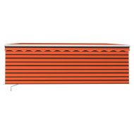 Ръчно прибиращ се сенник с щора и LED, 4,5x3 м, оранжево-кафяв