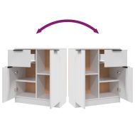 Сайдборди, 2 бр, бели, 60x30x70 см, инженерно дърво