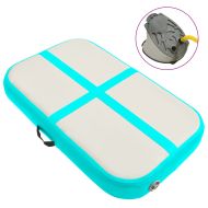 Надуваем дюшек за гимнастика с помпа, 60x100x10 см, PVC, зелен