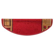 Самозалепващи стелки за стълби, 5 бр, 65x21x4 см, червени