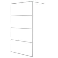 Параван за баня сребрист 115x195 см прозрачно ESG стъкло