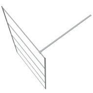 Параван за баня сребрист 115x195 см прозрачно ESG стъкло