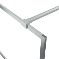 Параван за баня сребрист 115x195 см прозрачно ESG стъкло