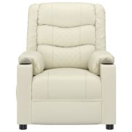 Масажен стол, кремав, изкуствена кожа