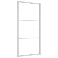 Интериорна врата, 102,5x201,5 см, бяла, ESG стъкло и алуминий