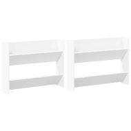 Стенни шкафове за обувки, 2 бр, бели, 80x18x60 см, ПДЧ