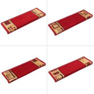 Самозалепващи стелки за стълби, 10 бр, 65x21x4 см, червени