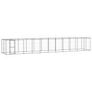 Външна клетка за кучета с покрив, стомана, 26,62 м²