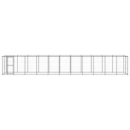 Външна клетка за кучета с покрив, стомана, 26,62 м²