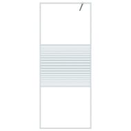Параван за баня, бял, 80x195 см, прозрачно ESG стъкло