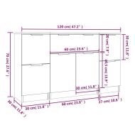 Сайдборди, 3 бр, бетонно сиви, инженерно дърво