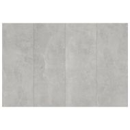 Горна табла за легло с шкафчета, бетонно сива, инженерно дърво