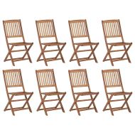 Сгъваеми градински столове с възглавници 8 бр акация масив