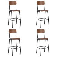 Бар табуретки, 4 бр, твърд шперплат, стомана