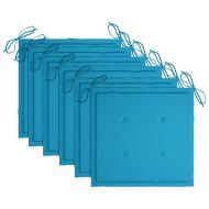 Стифиращи градински столове с възглавници 6 бр тик масив