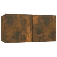 Комплект ТВ шкафове от 4 части, опушен дъб, инженерно дърво