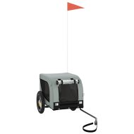 Ремарке за колело за любимци сив и черен Оксфорд плат и желязо