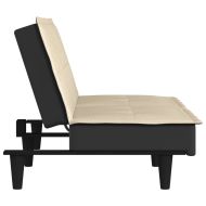 Разтегателно канапе, кремаво, плат