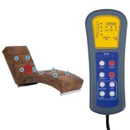 Масажираща кушетка, кафява, изкуствен велур