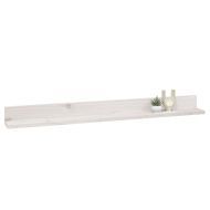 Стенни рафтове, 2 бр, бели, 110x11x9 см, масивно борово дърво