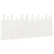 Стенна табла за спалня, бяла, 204x3x80 см, борово дърво масив