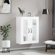 Стенен шкаф бял 69,5x34x90 см инженерно дърво