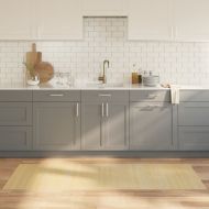 Килим, правоъгълен, светъл натурален, 70x200 см, бамбук