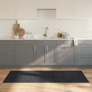 Килим, правоъгълен, сив, 80x200 см, бамбук