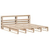 Рамка за легло без матрак 200x200 см масивна чамова дървесина