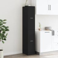 Шкаф органайзер, черен, 30x41x174,5 см, инженерно дърво