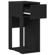 Стойка за компютърна кула с чекмедже черно 30x44x74 см