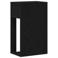 Стойка за компютърна кула с чекмедже черно 30x44x74 см