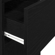 Стойка за компютърна кула с чекмедже черно 30x44x74 см