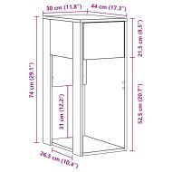 Стойка за компютърна кула с чекмедже черно 30x44x74 см