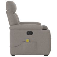 Електрически изправящ масажен реклайнер стол таупе текстил