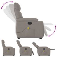 Електрически изправящ масажен реклайнер стол таупе текстил