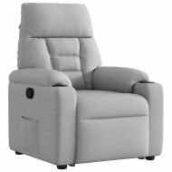 Изправящ реклайнер стол, облачно сив, текстил