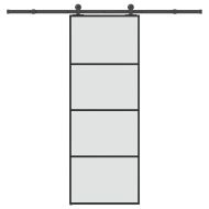 Плъзгаща се врата с обков 76x205 см ESG стъкло и алуминий
