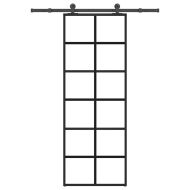 Плъзгаща се врата с обков 76x205 см ESG стъкло и алуминий